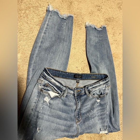 Judy Blue Denim - Judy Blue Boyfriend Jeans Distressed Blue
